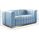  Manufacturer Color_Sky Blue -- Marlon 62.5" Sky Blue Velvet Upholstered Loveseat IMAGE 8