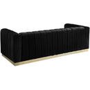  Manufacturer Color_Black -- Meridian Marlon Stationary Fabric Sofa IMAGE 3