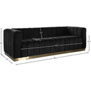  Manufacturer Color_Black -- Meridian Marlon Stationary Fabric Sofa IMAGE 7