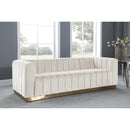 Manufacturer Color_Cream -- Marlon 86.5" Cream Velvet Upholstered Sofa IMAGE 2
