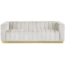  Manufacturer Color_Cream -- Marlon 86.5" Cream Velvet Upholstered Sofa IMAGE 4