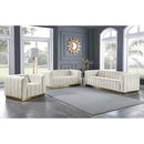  Manufacturer Color_Cream -- Marlon 86.5" Cream Velvet Upholstered Sofa IMAGE 7