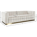  Manufacturer Color_Cream -- Marlon 86.5" Cream Velvet Upholstered Sofa IMAGE 8