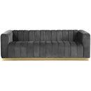 Manufacturer Color_Grey -- Marlon 86.5" Grey Velvet Upholstered Sofa IMAGE 4