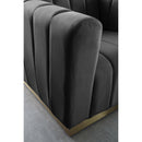  Manufacturer Color_Grey -- Marlon 86.5" Grey Velvet Upholstered Sofa IMAGE 5