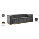  Manufacturer Color_Grey -- Marlon 86.5" Grey Velvet Upholstered Sofa IMAGE 8