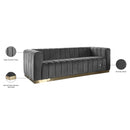 Meridian Marlon Grey Velvet Sofa IMAGE 8