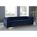  Manufacturer Color_Navy -- Marlon 86.5" Navy Velvet Upholstered Sofa IMAGE 2
