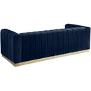  Manufacturer Color_Navy -- Marlon 86.5" Navy Velvet Upholstered Sofa IMAGE 3