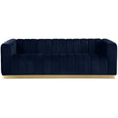  Manufacturer Color_Navy -- Marlon 86.5" Navy Velvet Upholstered Sofa IMAGE 4