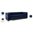  Manufacturer Color_Navy -- Marlon 86.5" Navy Velvet Upholstered Sofa IMAGE 9
