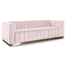 Manufacturer Color_Pink -- Marlon 86.5" Pink Velvet Upholstered Sofa IMAGE 1