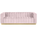  Manufacturer Color_Pink -- Marlon 86.5" Pink Velvet Upholstered Sofa IMAGE 4