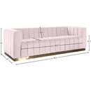  Manufacturer Color_Pink -- Marlon 86.5" Pink Velvet Upholstered Sofa IMAGE 8