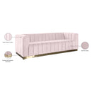  Manufacturer Color_Pink -- Marlon 86.5" Pink Velvet Upholstered Sofa IMAGE 9