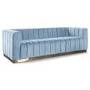  Manufacturer Color_Sky Blue -- Marlon 86.5" Sky Blue Velvet Upholstered Sofa IMAGE 1