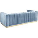  Manufacturer Color_Sky Blue -- Marlon 86.5" Sky Blue Velvet Upholstered Sofa IMAGE 3