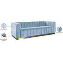  Manufacturer Color_Sky Blue -- Marlon 86.5" Sky Blue Velvet Upholstered Sofa IMAGE 9
