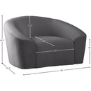 Meridian Riley Grey Velvet Chair IMAGE 8