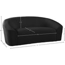  Manufacturer Color_Black -- Meridian Riley Stationary Fabric Loveseat IMAGE 8