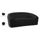  Manufacturer Color_Black -- Meridian Riley Stationary Fabric Loveseat IMAGE 9