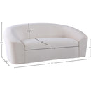  Manufacturer Color_Cream -- Riley 71" Cream Velvet Upholstered Loveseat IMAGE 8