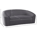 Meridian Riley Grey Velvet Loveseat IMAGE 8