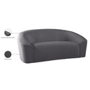  Manufacturer Color_Grey -- Riley 71" Grey Velvet Upholstered Loveseat IMAGE 9