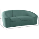  Manufacturer Color_Mint -- Riley 71" Mint Velvet Upholstered Loveseat IMAGE 8