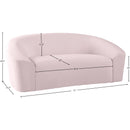  Manufacturer Color_Pink -- Riley 71" Pink Velvet Upholstered Loveseat IMAGE 8