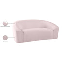  Manufacturer Color_Pink -- Riley 71" Pink Velvet Upholstered Loveseat IMAGE 9