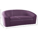  Manufacturer Color_Purple -- Riley 71" Purple Velvet Upholstered Loveseat IMAGE 8