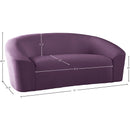 Meridian Riley Purple Velvet Loveseat IMAGE 8