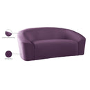  Manufacturer Color_Purple -- Riley 71" Purple Velvet Upholstered Loveseat IMAGE 9