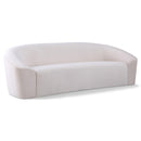  Manufacturer Color_Cream -- Riley 91" Cream Velvet Upholstered Sofa IMAGE 1