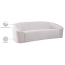  Manufacturer Color_Cream -- Riley 91" Cream Velvet Upholstered Sofa IMAGE 9