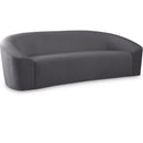  Manufacturer Color_Grey -- Riley 91" Grey Velvet Upholstered Sofa IMAGE 1