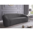  Manufacturer Color_Grey -- Riley 91" Grey Velvet Upholstered Sofa IMAGE 2