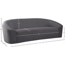  Manufacturer Color_Grey -- Riley 91" Grey Velvet Upholstered Sofa IMAGE 8