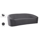  Manufacturer Color_Grey -- Riley 91" Grey Velvet Upholstered Sofa IMAGE 9