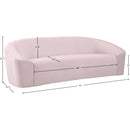 Manufacturer Color_Pink -- Riley 91" Pink Velvet Upholstered Sofa IMAGE 8
