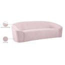  Manufacturer Color_Pink -- Riley 91" Pink Velvet Upholstered Sofa IMAGE 9