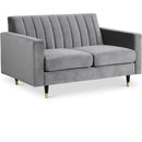  Manufacturer Color_Grey -- Meridian Lola Stationary Fabric Loveseat IMAGE 1