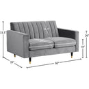 Manufacturer Color_Grey -- Meridian Lola Stationary Fabric Loveseat IMAGE 5