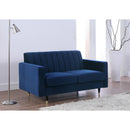  Manufacturer Color_Navy -- Lola 60" Navy Velvet Upholstered Loveseat IMAGE 2