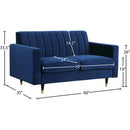  Manufacturer Color_Navy -- Lola 60" Navy Velvet Upholstered Loveseat IMAGE 5