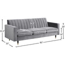  Manufacturer Color_Grey -- Meridian Lola Stationary Fabric Sofa IMAGE 5