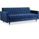  Manufacturer Color_Navy -- Lola 85" Navy Velvet Upholstered Sofa IMAGE 1