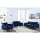  Manufacturer Color_Navy -- Lola 85" Navy Velvet Upholstered Sofa IMAGE 4