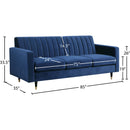  Manufacturer Color_Navy -- Lola 85" Navy Velvet Upholstered Sofa IMAGE 5